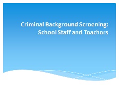 criminal background screening power point cover